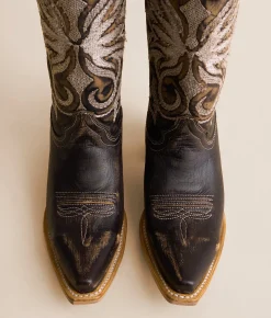 Circle G by Corral Embroidered Leather Western Boot Distressed Brown New