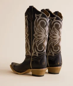 Circle G by Corral Embroidered Leather Western Boot Distressed Brown New