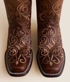 Circle G by Corral Embroidered Leather Western Boot LD Honey Hot