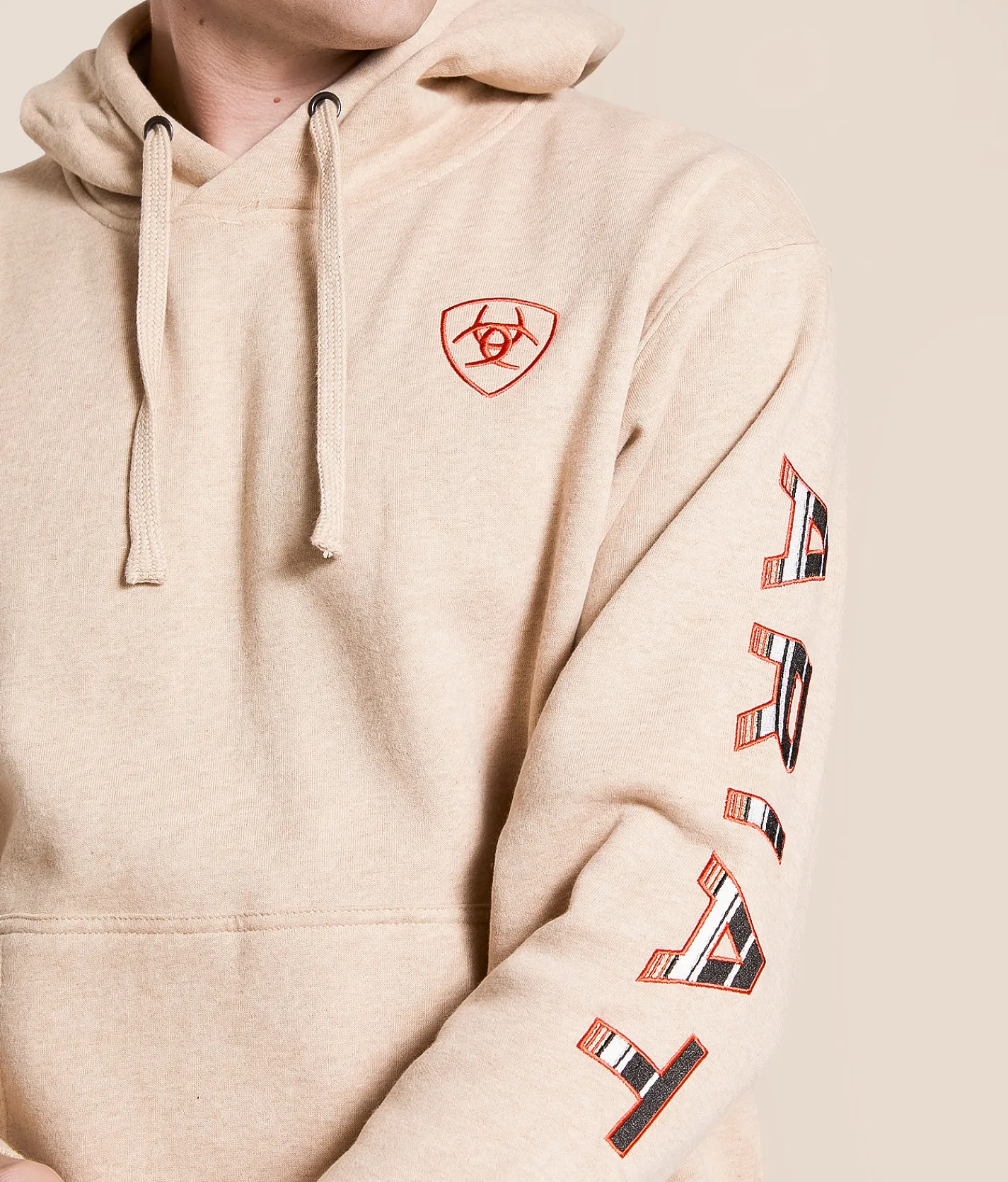 Tops | Ariat Embroidered Logo Hooded Sweatshirt Oatmeal Heather