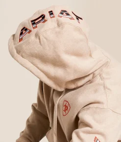Tops | Ariat Embroidered Logo Hooded Sweatshirt Oatmeal Heather