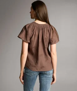 Tops | BKE Embroidered Paisley Top Peppercorn
