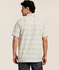 Nova Industries Embroidered Shirt Cream Green Outlet