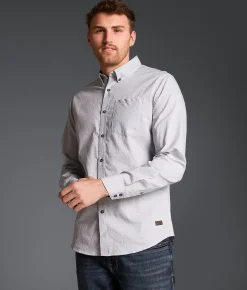 Tops | Outpost Makers Embroidered Standard Shirt White Green