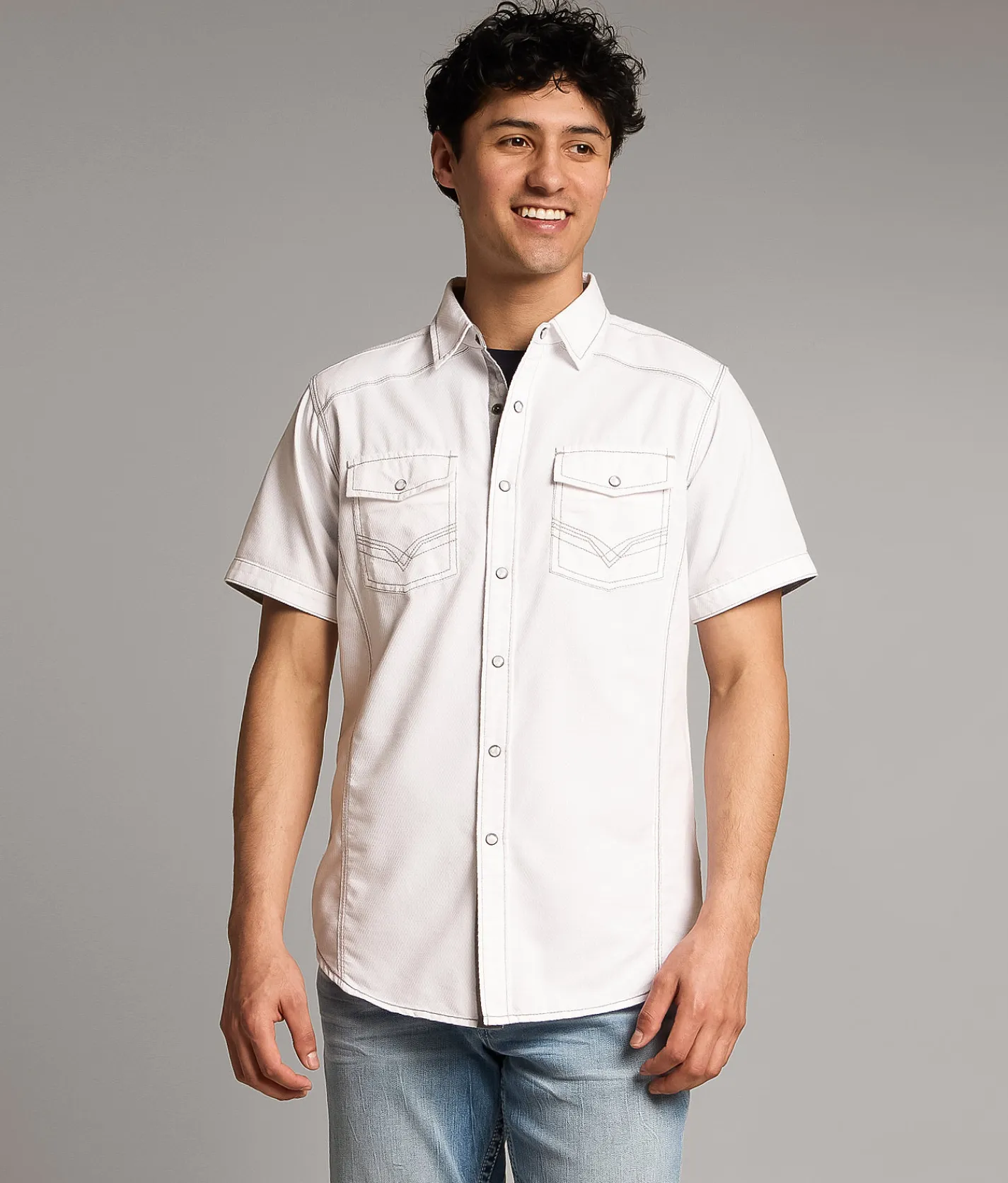 Tops | BKE Embroidered Standard Shirt White