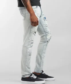 Smoke Rise® Embroidered Taper Stretch Jean Hazy Blue Best