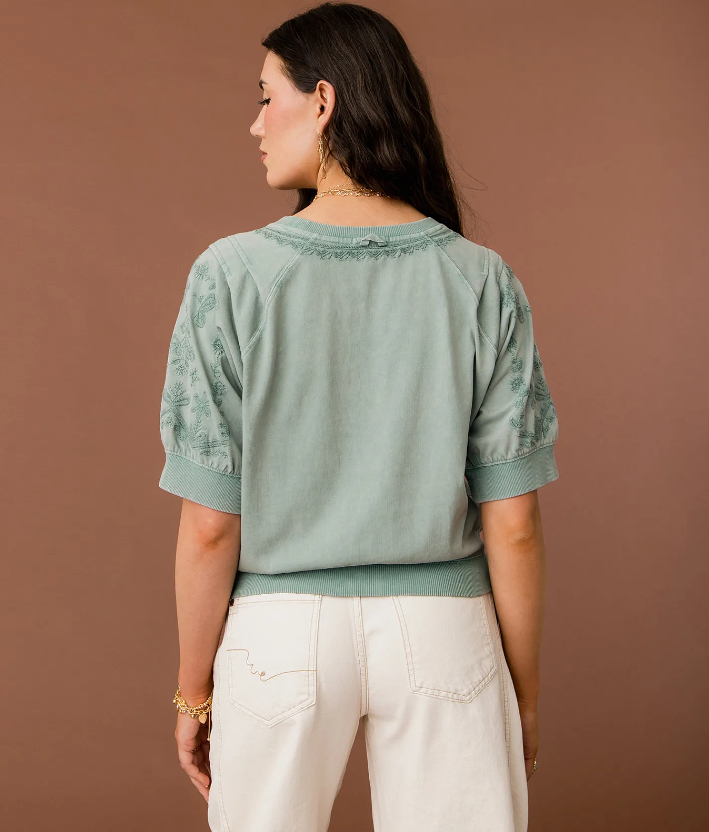 Tops | Gimmicks Embroidered Top Washed Green