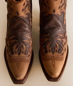 Circle G by Corral Embroidered Western Leather Ankle Boot Brown Clearance