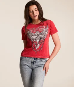 Tops | Affliction Empower T-Shirt Cranberry Lava Wash