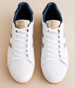 Activewear|Shoes | Gola® Equipe II Leather Sneaker White Cement Navy