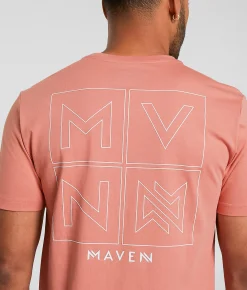 Maven Co-op Essential Boxed In Performance T-Shirt Terra Cotta Discount