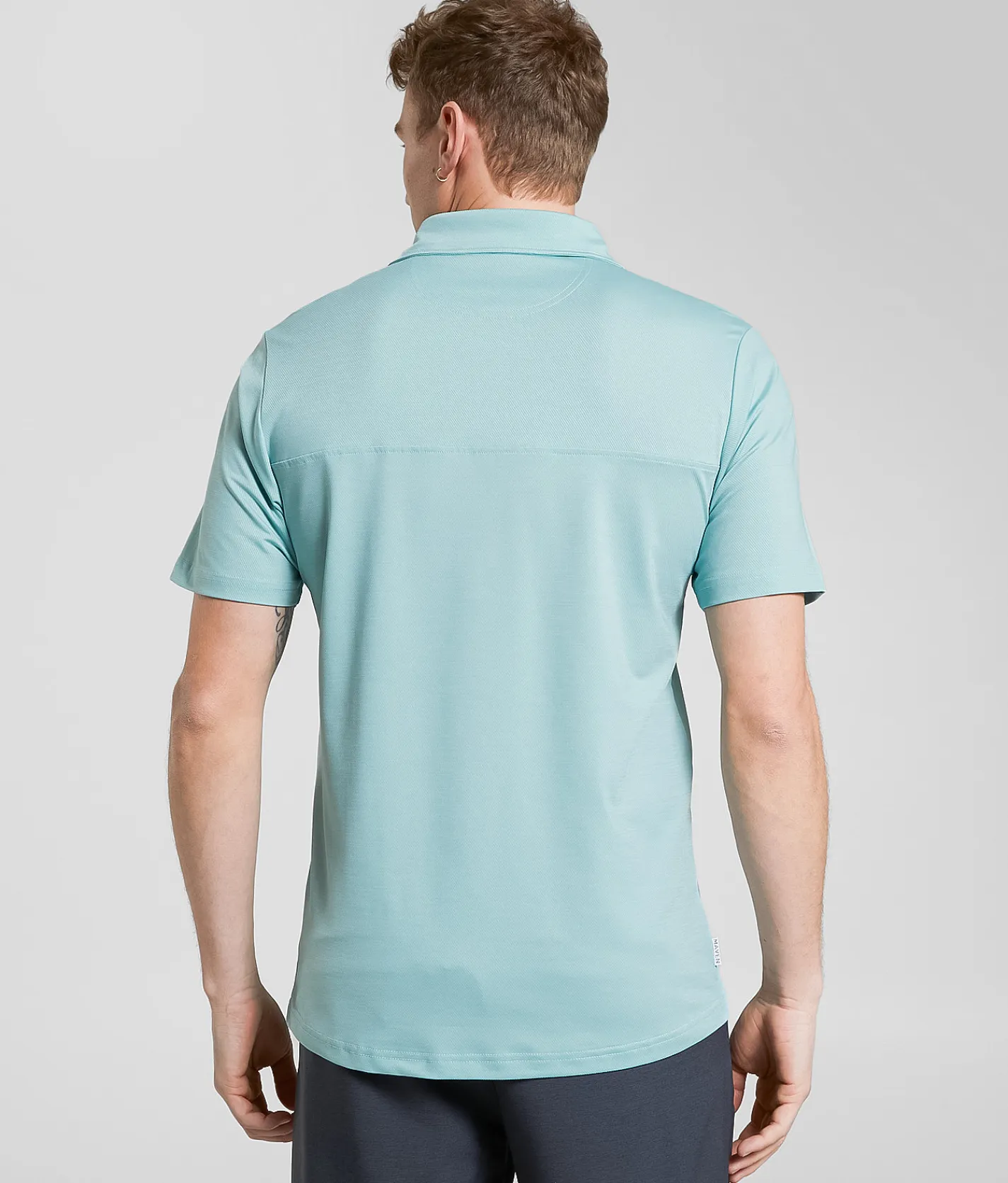 Maven Co-op Essential Course Performance Stretch Polo Aqua Haze New