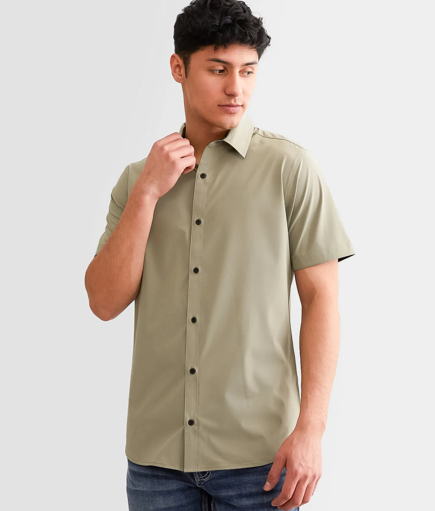 Activewear | Maven Co-op Essential Performance Stretch Shirt Olive