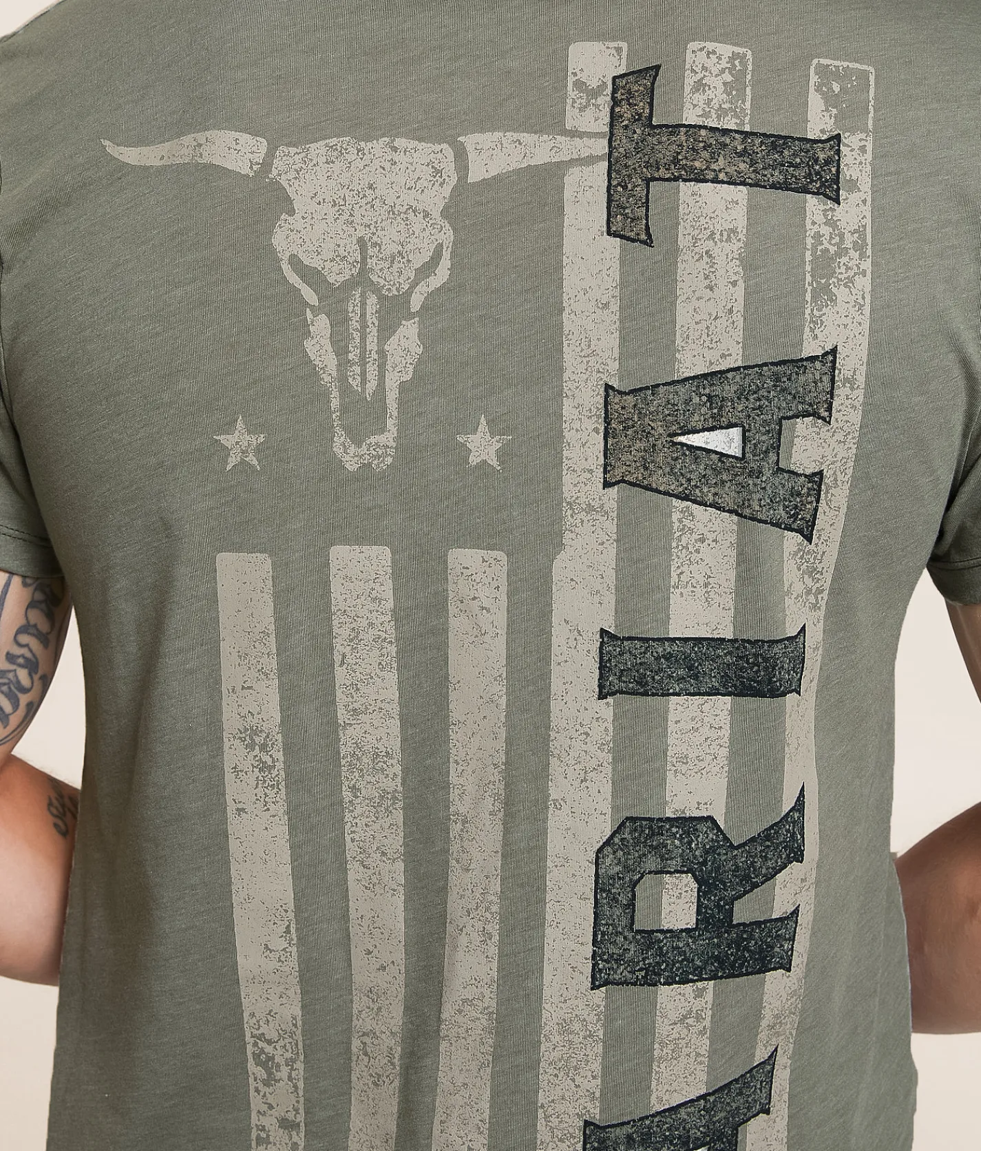 Tops | Ariat Established Patriot Stamper T-Shirt Olive Heather