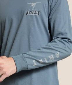 Ariat Established Patriot T-Shirt Light Denim Discount