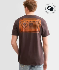 Ariat Est. Block T-Shirt Dark Brown Discount