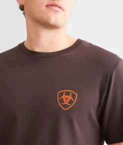 Ariat Est. Block T-Shirt Dark Brown Discount