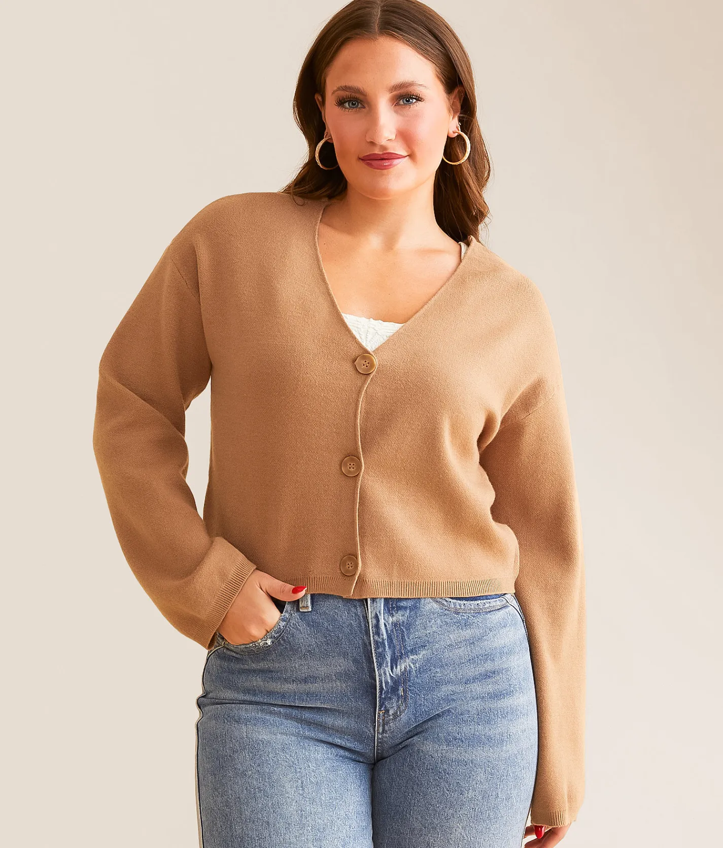 Z Supply Estelle Cropped Cardigan Sweater Oatmeal Heather Best