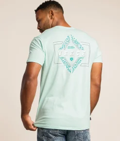 Tops|Graphic T-Shirts | Veece Etched Diamond T-Shirt Blue Tint Heather