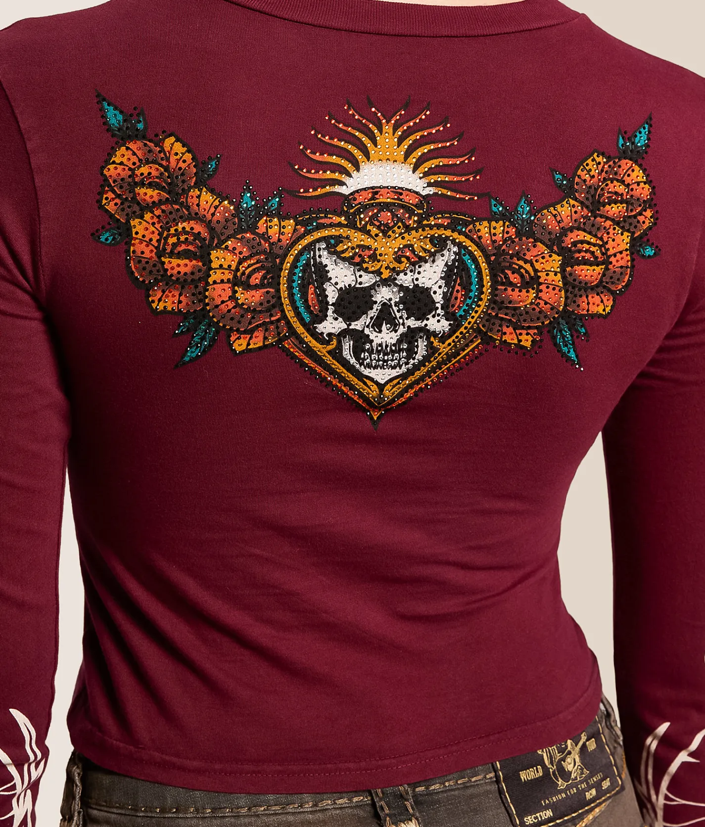Tops | Affliction Eternal Oil Cropped T-Shirt Andora Lava Wash
