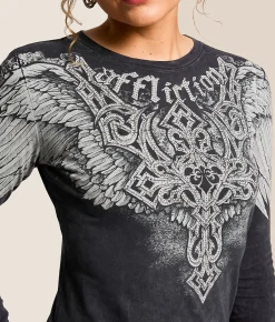 Tops | Affliction Eternal Throne T-Shirt Black Lava Wash
