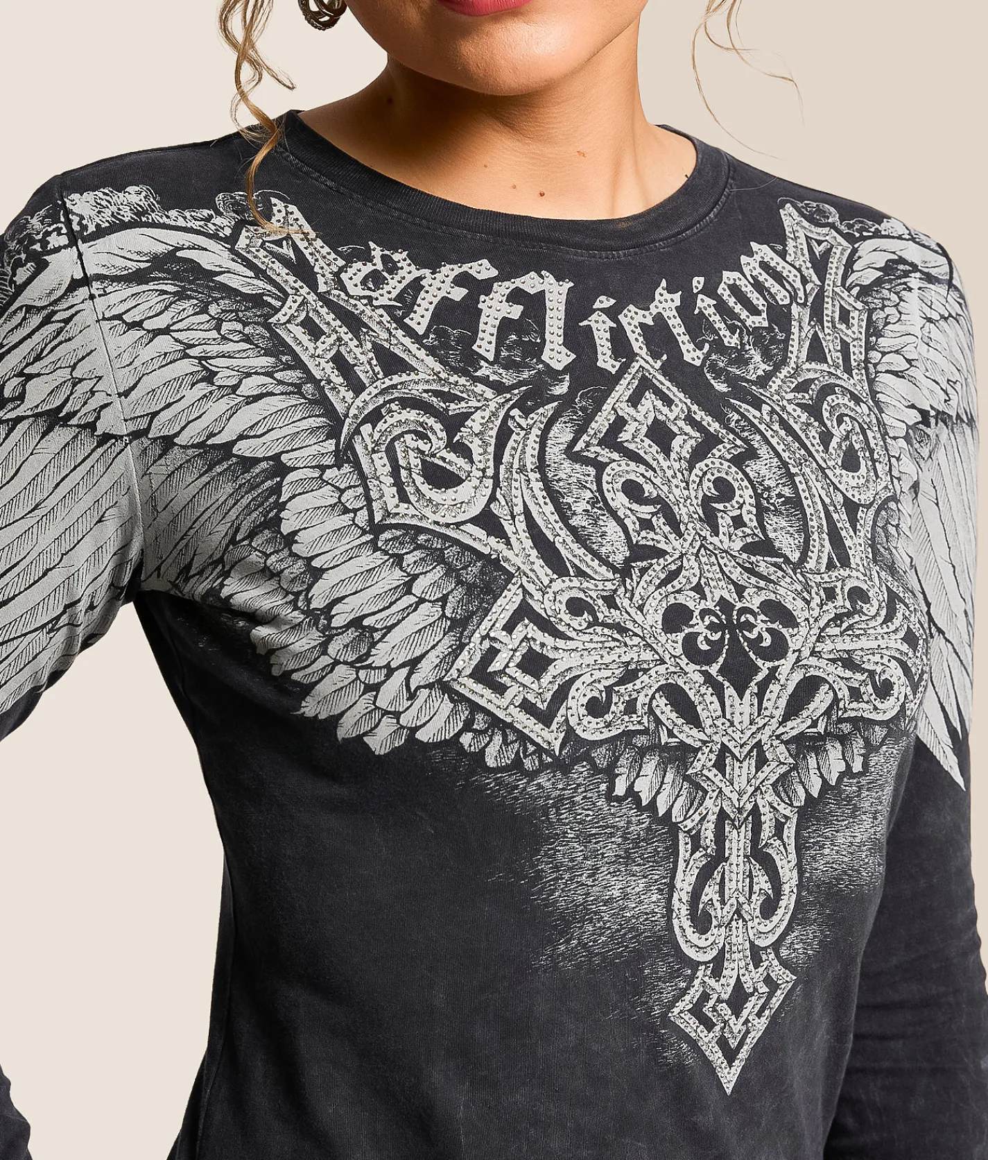 Tops | Affliction Eternal Throne T-Shirt Black Lava Wash