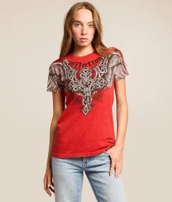 Tops | Affliction Eternal Throne T-Shirt Cherry Lava Wash