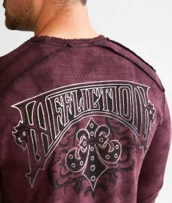 Affliction Ethereal Mist Reversible Thermal Raisin Crystal Wash Black Discount
