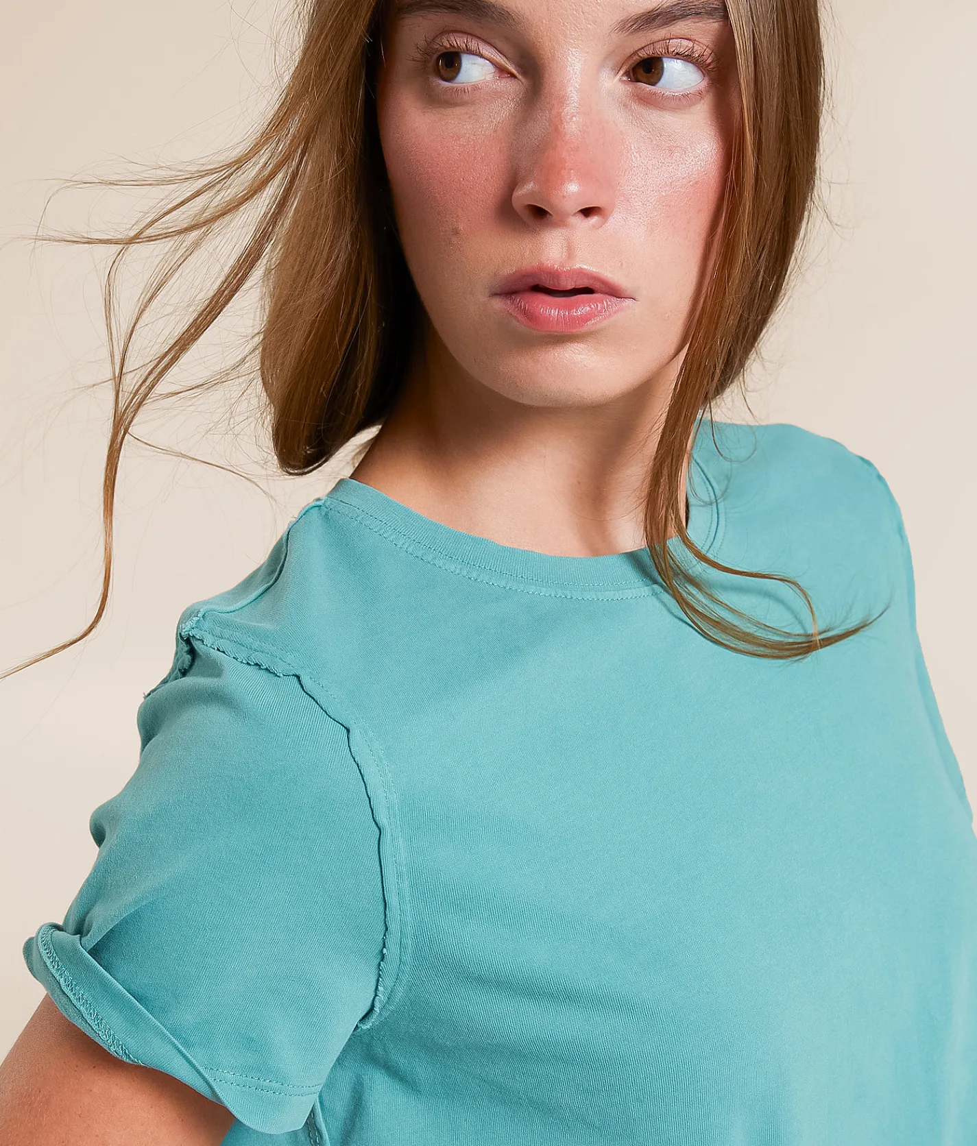 Tops | Free People Everyday Cropped T-Shirt Mineral Blue