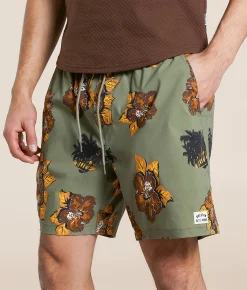 Bottoms|Activewear | Brixton Everyday Hybrid Stretch Walkshort Pinecone Brown Floral