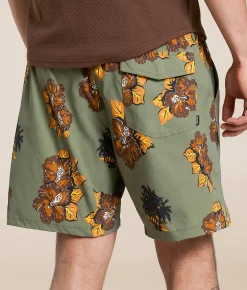 Bottoms|Activewear | Brixton Everyday Hybrid Stretch Walkshort Pinecone Brown Floral