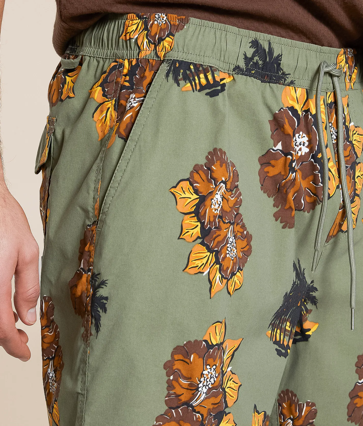 Bottoms|Activewear | Brixton Everyday Hybrid Stretch Walkshort Pinecone Brown Floral