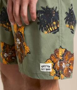 Bottoms|Activewear | Brixton Everyday Hybrid Stretch Walkshort Pinecone Brown Floral