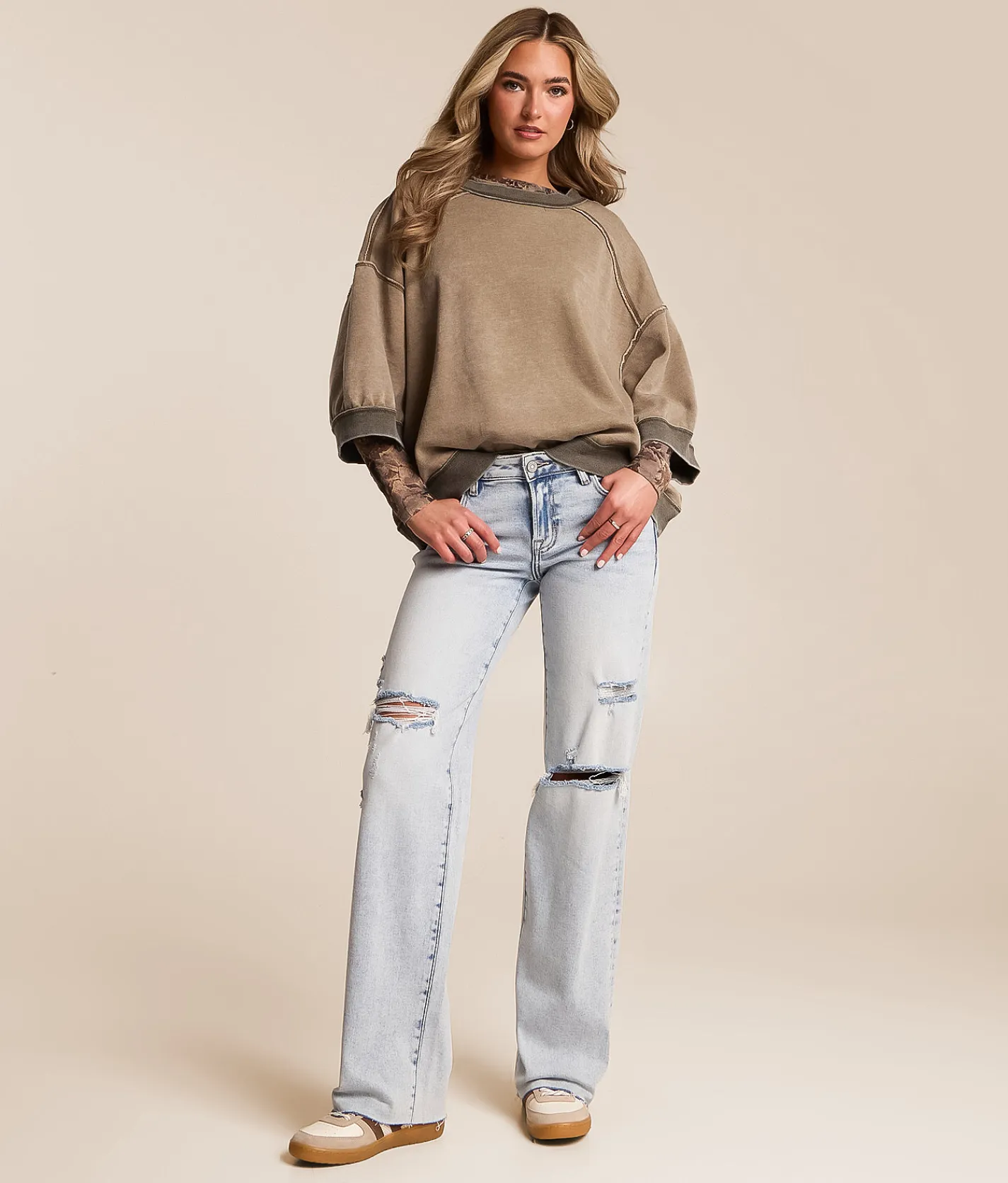 Tops | Free People Everything Oversized Pullover Nilla Cream