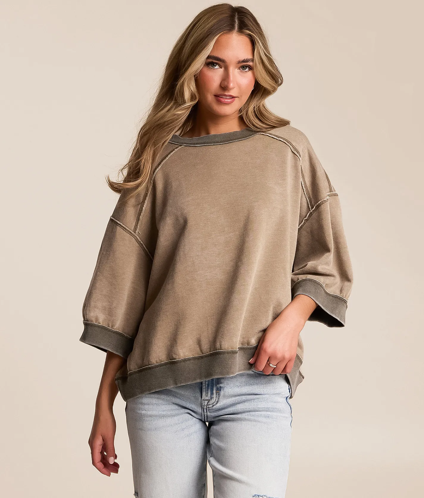 Tops | Free People Everything Oversized Pullover Nilla Cream