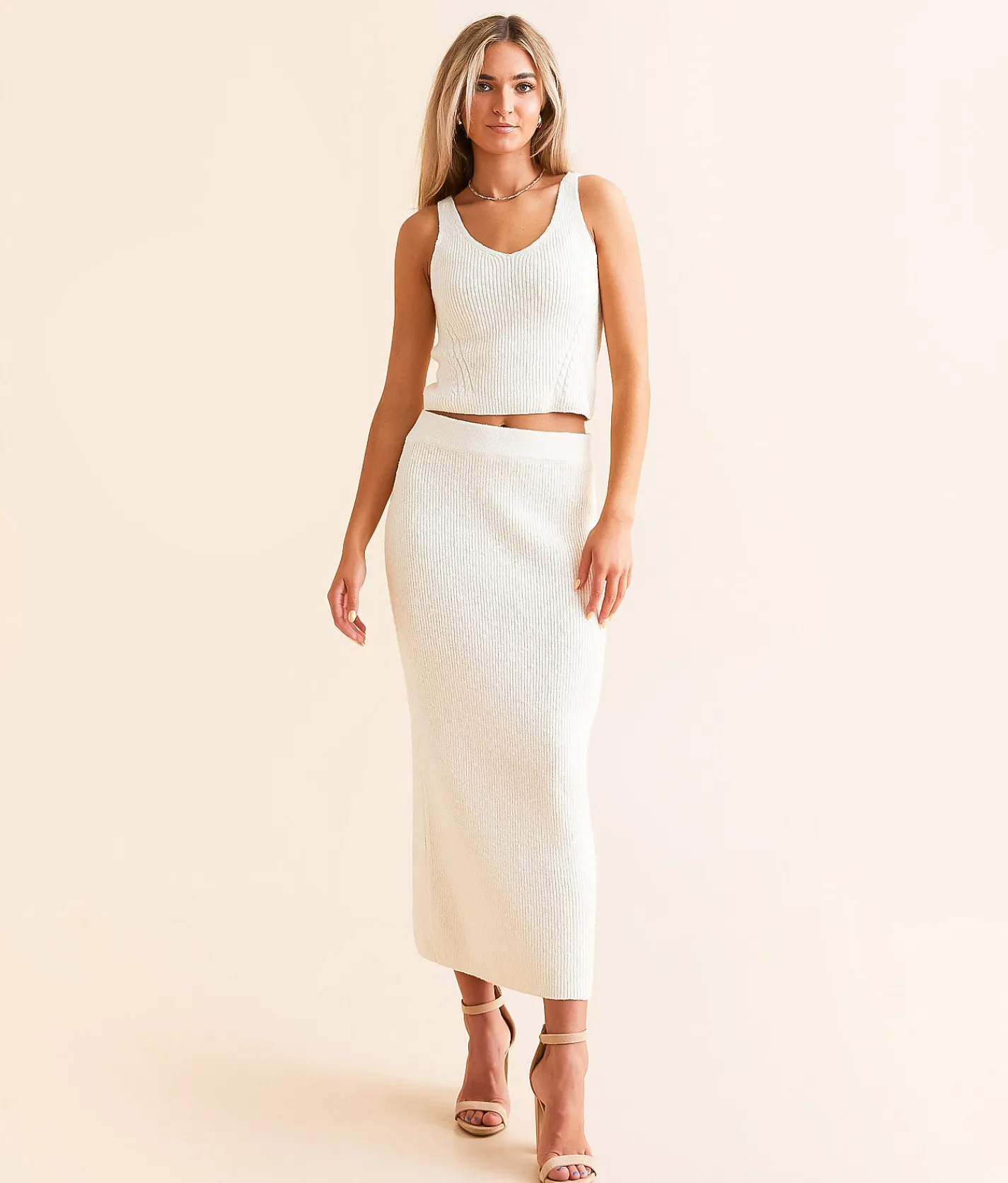 Tops | Z Supply Evianna Cropped Sweater Tank Top Oat Milk