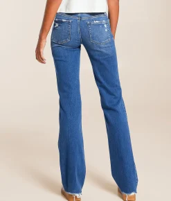 VERVET by Flying Monkey Evie Mid-Rise Classic Straight Jean Blue Stream Sale