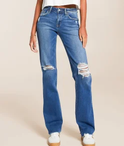 Jeans | VERVET by Flying Monkey Evie Mid-Rise Classic Straight Jean Blue Stream