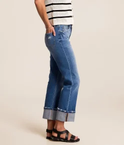 VERVET by Flying Monkey Evie Mid-Rise Cropped Straight Jean Daphne Online