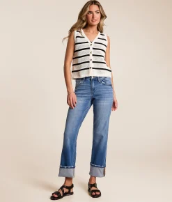 VERVET by Flying Monkey Evie Mid-Rise Cropped Straight Jean Daphne Online