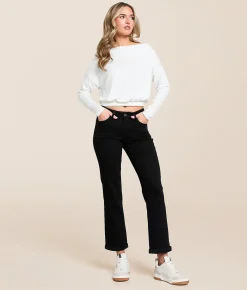 Jeans|Bottoms | VERVET by Flying Monkey Evie Mid-Rise Cropped Straight Jean Reassuring