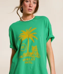 Tops | Hurley Ex Libris Oversized T-Shirt Island Green