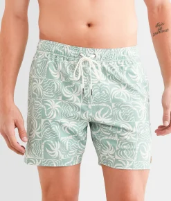 Bottoms|Swimwear | RVCA Exotica Stretch Swim Trunks Granite Green