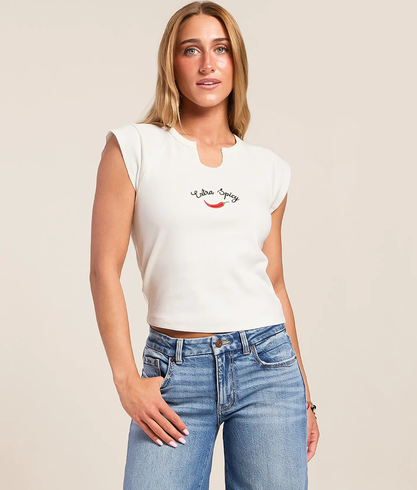 Tops | Modish Rebel Extra Spicy T-Shirt White