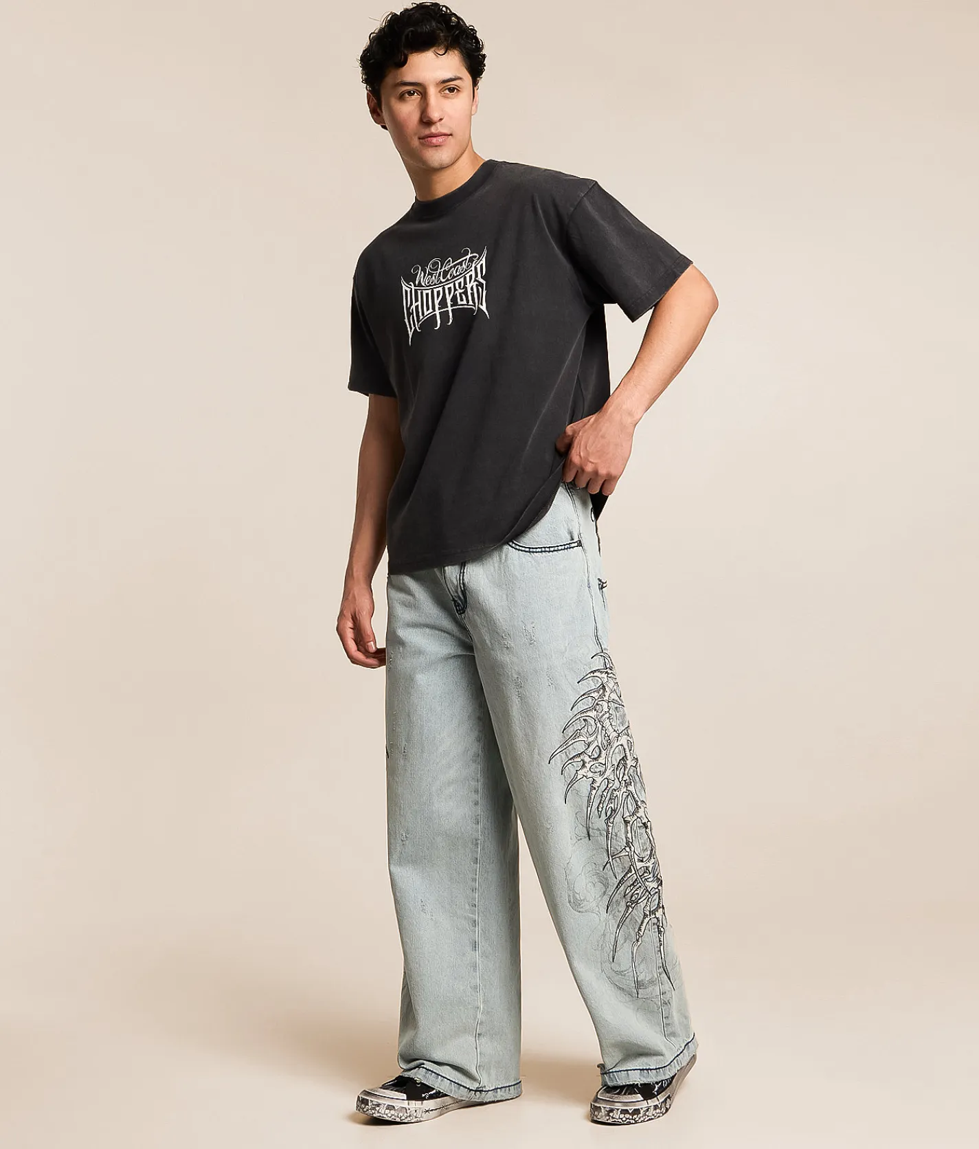 Affliction Extra Wide Leg Jean Orion Clearance