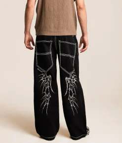 Affliction Extra Wide Leg Jean Black Rinse Outlet
