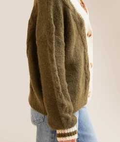Tops | Gilded Intent Eyelash Cardigan Sweater Dark Olive