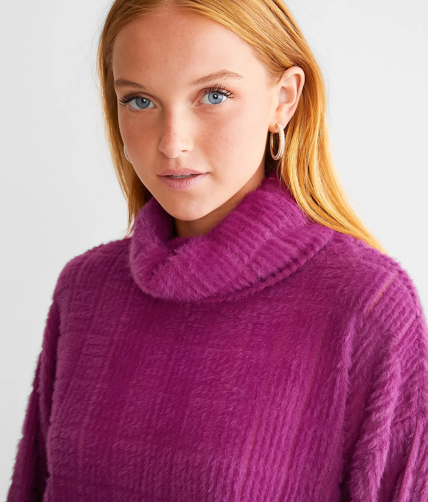 Tops | Acoa Eyelash Cropped Sweater Magenta