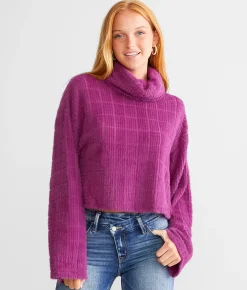 Tops | Acoa Eyelash Cropped Sweater Magenta