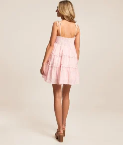 Dresses | Lush Eyelash Floral Chiffon Dress Pink